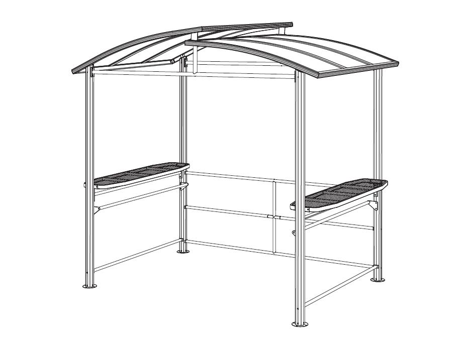 Cómo instalar una glorieta para barbacoa de 8 pies x 5 pies Instrucciones de techo rígido