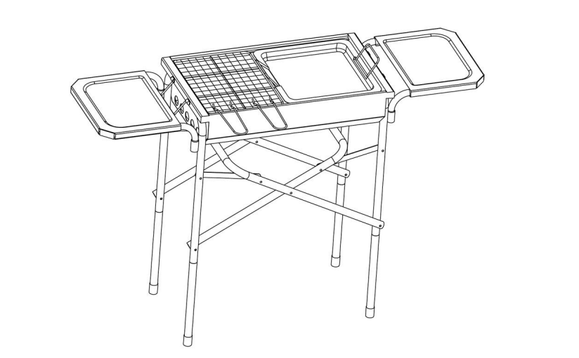 Instrucciones de montaje de la parrilla de carbón portátil BBQ Camping