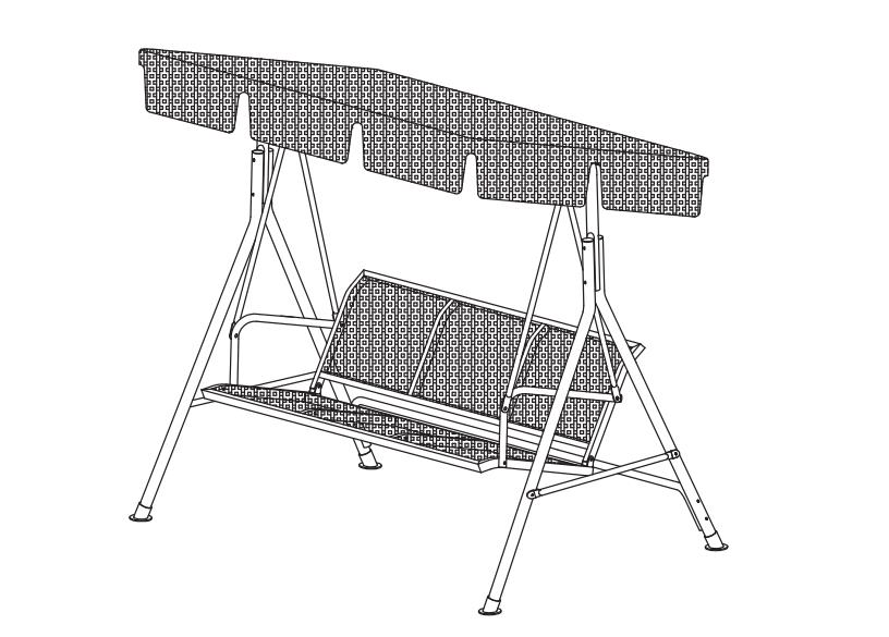 Manual de ensamblaje de la silla de columpio para patio al aire libre de 3 asientos