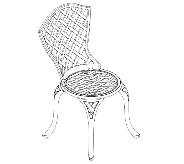 Juego de comedor tipo bistró de 3 piezas de aluminio fundido ----Guía de instalación de sillas