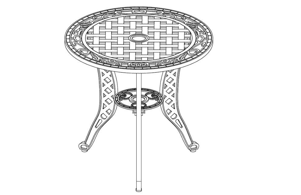 Juego de comedor tipo bistró de 3 piezas de aluminio fundido ----Guía de instalación de la mesa