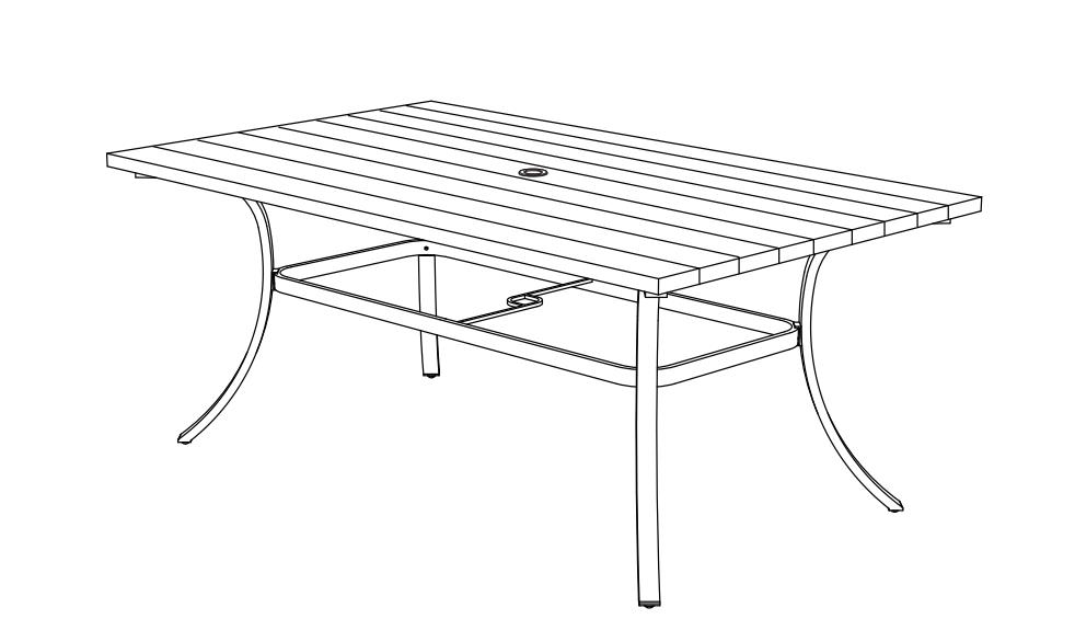 Guía de uso y cuidado de la mesa de comedor rectangular de metal