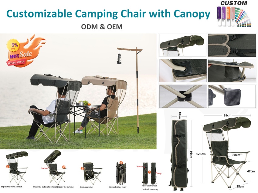 ¿Qué es la silla de camping plegable con capota?