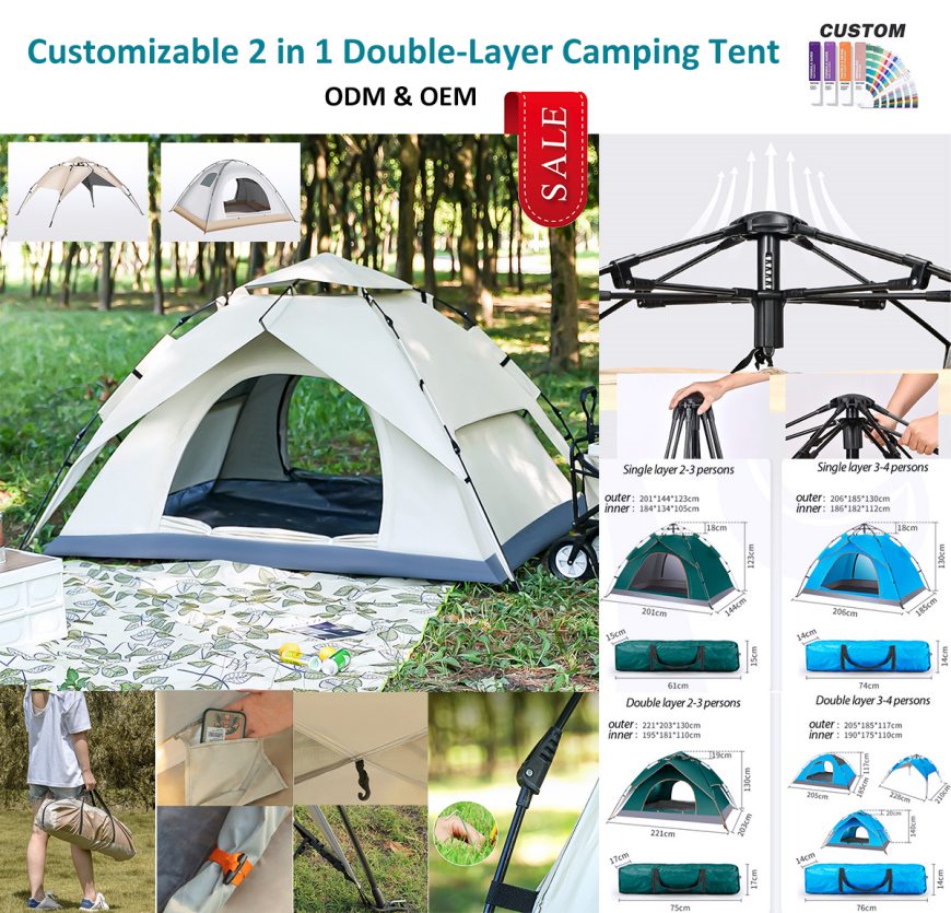 ¡Carpa de instalación rápida para acampar que también funciona como toldo de playa!