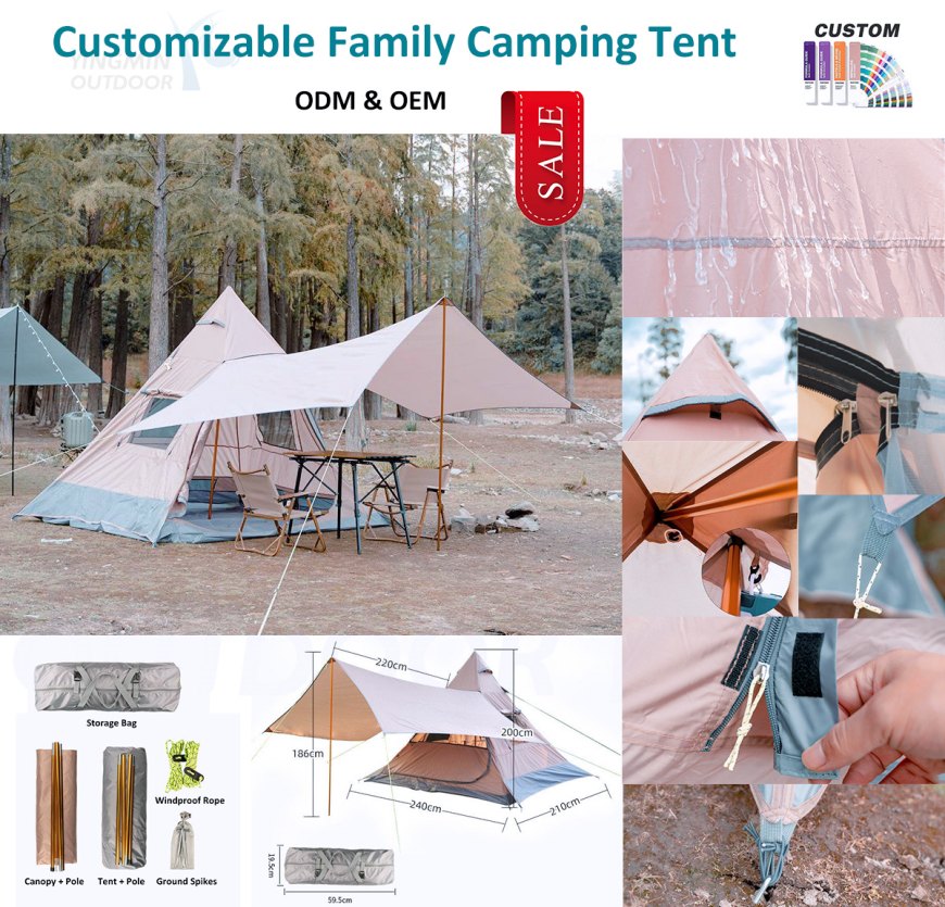 Bonita carpa espaciosa para acampar en familia o en grupoï¼
