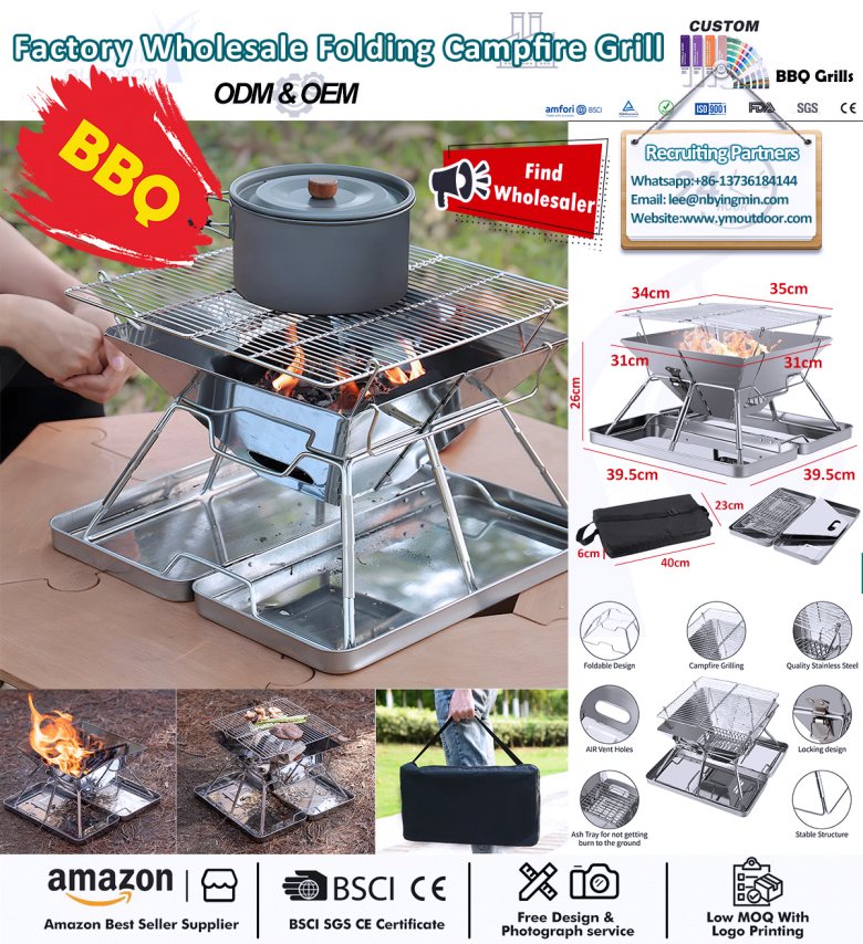 Gran parrilla de campamento liviana para dos personas.