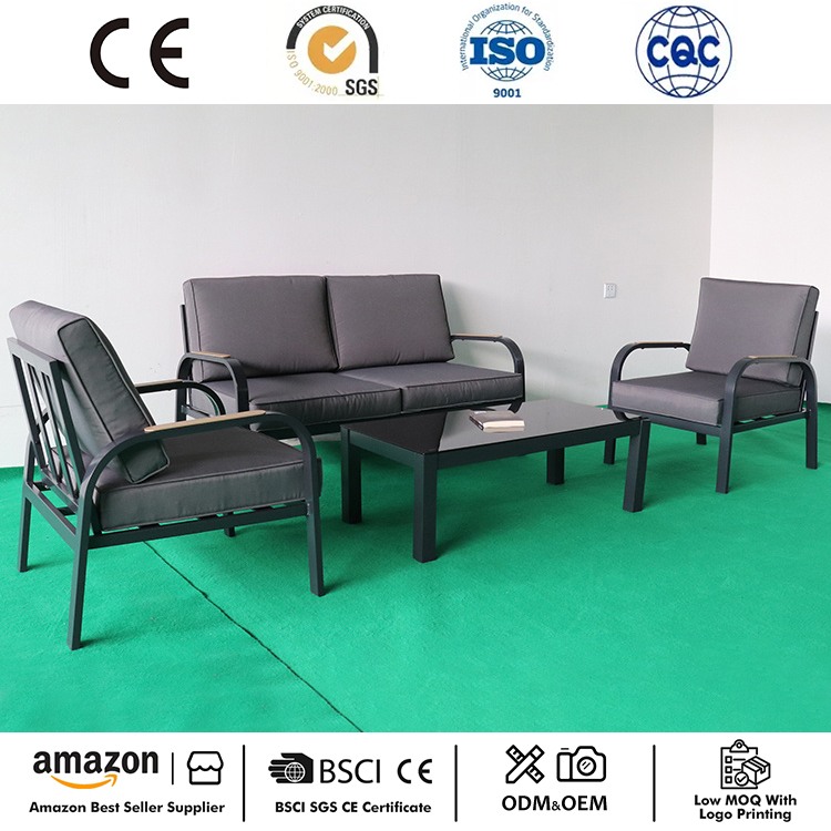 Juego de conversación de aluminio para muebles de patio de 4 piezas