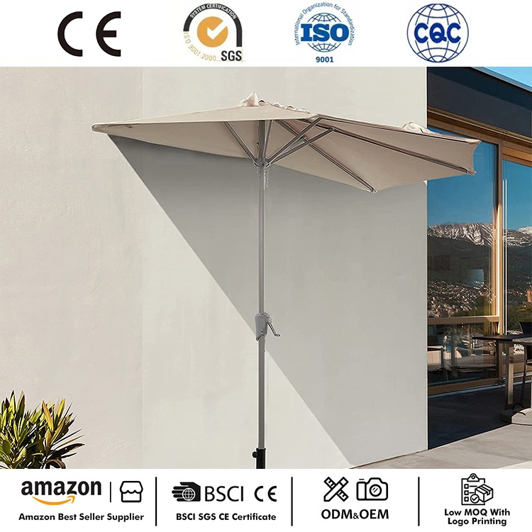 Paraguas semicircular para terraza de 9 pies
