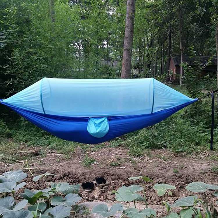 Hamaca de camping con mosquitera desplegable
