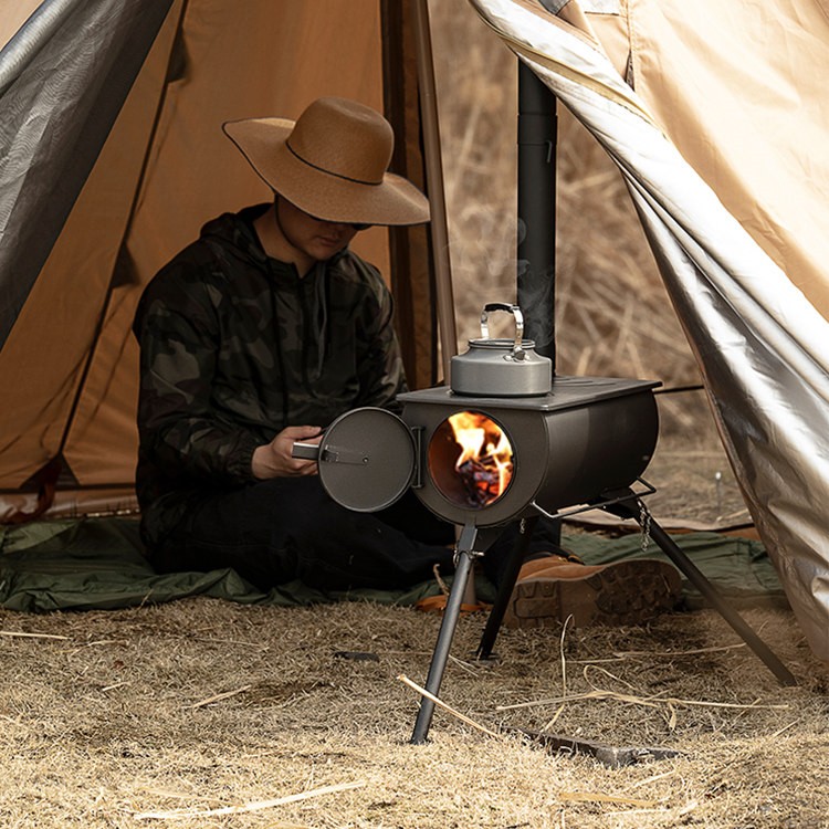 Estufa de leña multiusos para camping