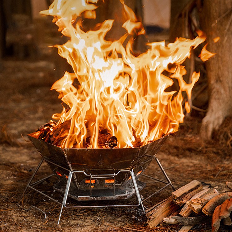 Parrilla plegable para fogata Fogata para acampar