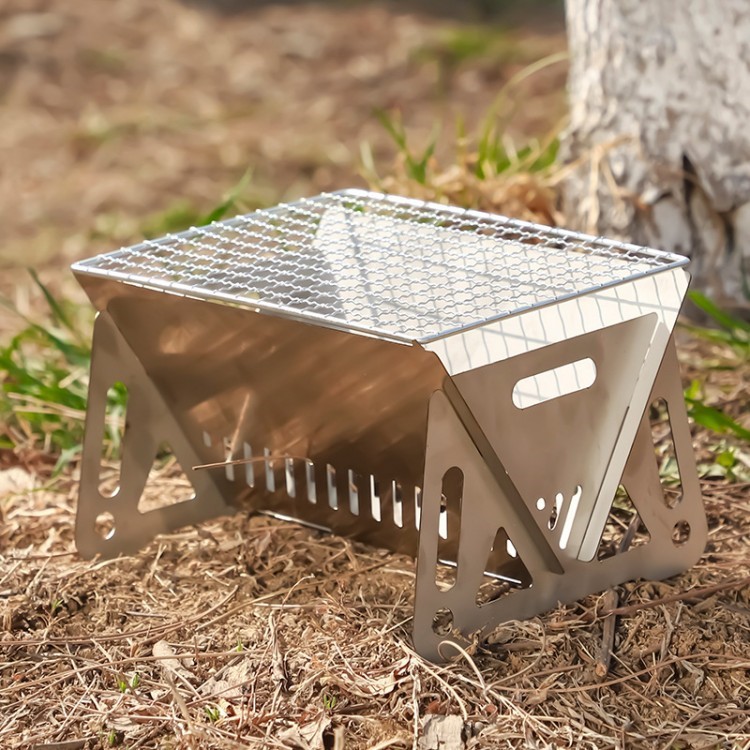 Estufa de camping con parrilla plegable