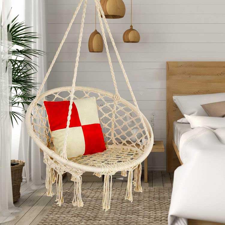 Silla hamaca de macramé