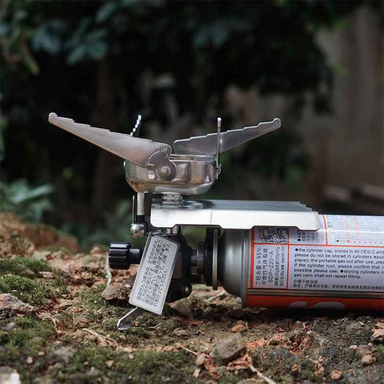 Mini estufa de gas plegable para acampar