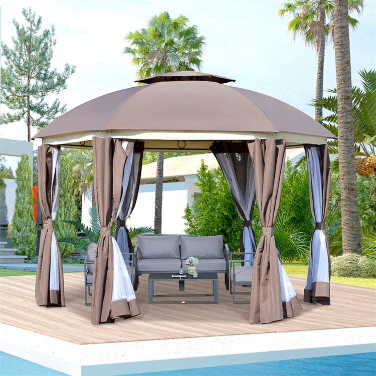 Gazebo de patio redondo de 12' x 12'
