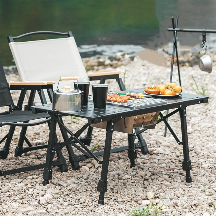 Mesa de campamento de picnic plegable al aire libre