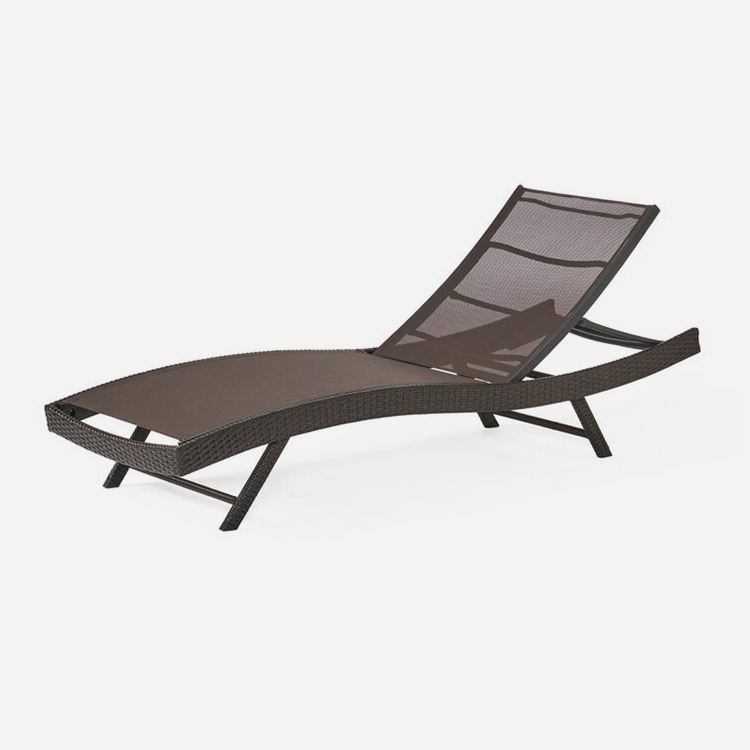 Silla de salón de chaise de ratán ajustable