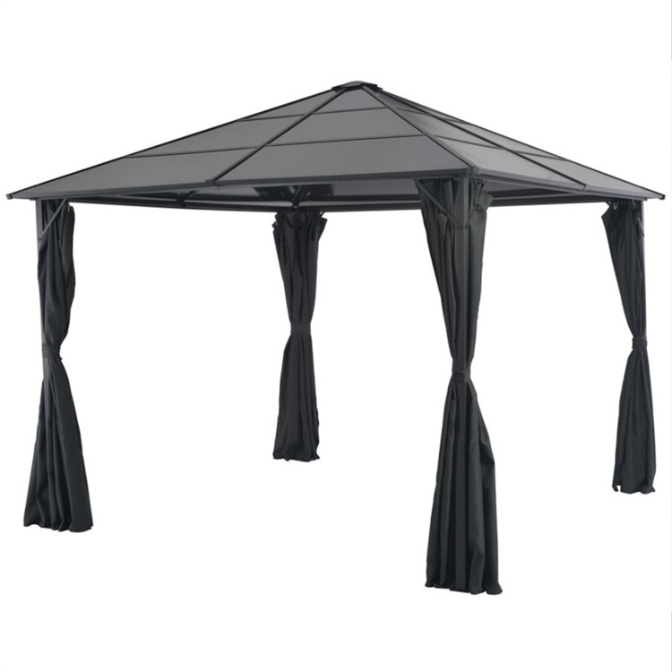 Patio Gazebo Con Cortina Aluminio