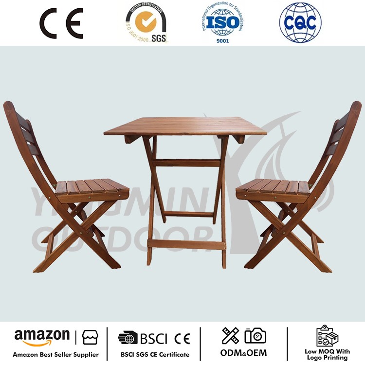 Juego de bistró de 3 piezas Patio Premium de madera noble