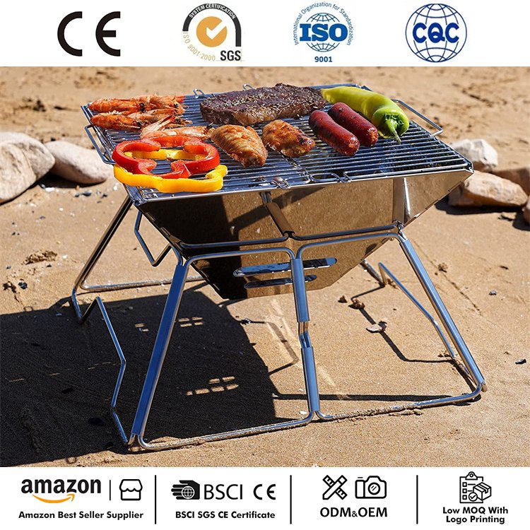 Parrilla portátil de carbón para acampar