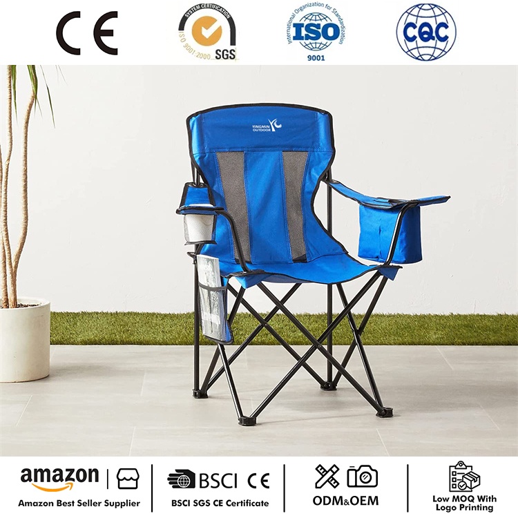 Silla de camping plegable portátil con refrigerador
