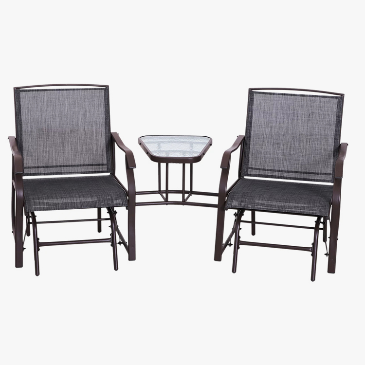 Silla mecedora planeadora para exteriores para 2 personas