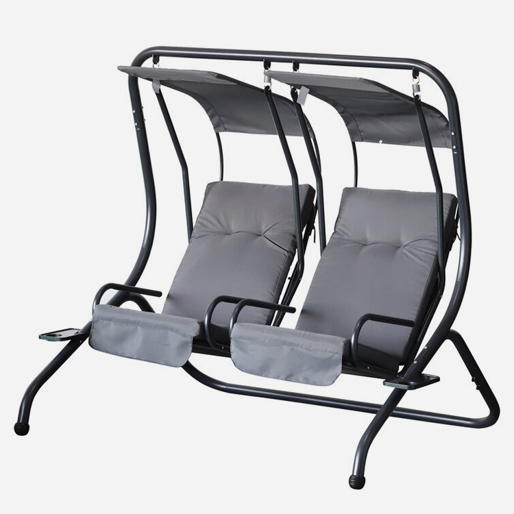 Swing de porche de acero para dos personas al aire libre