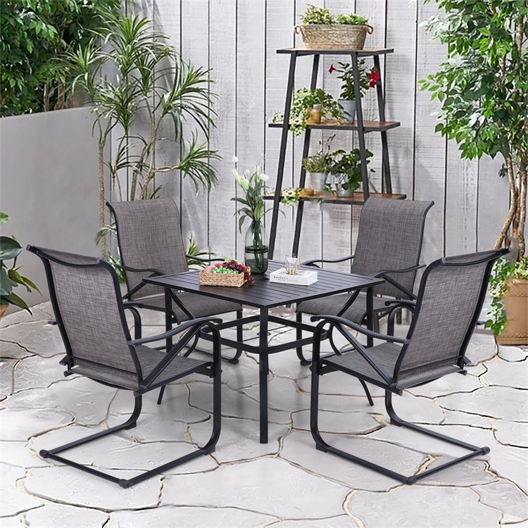 Juego de comedor para patio de 5 piezas para exteriores