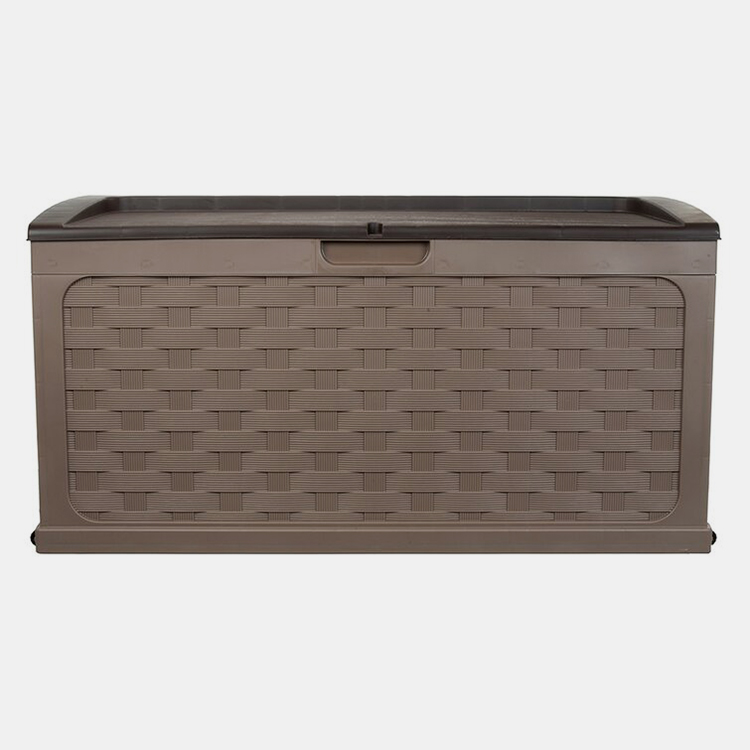 Caja de cubierta de almacenamiento de ratán de 88 galones