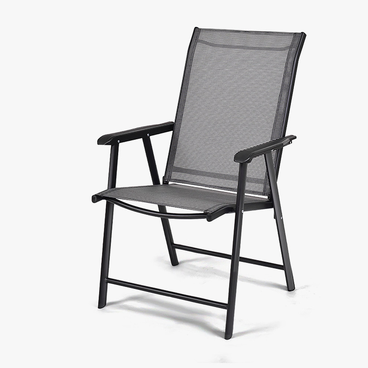 Terraza plegable para patio con sillas de comedor con reposabrazos