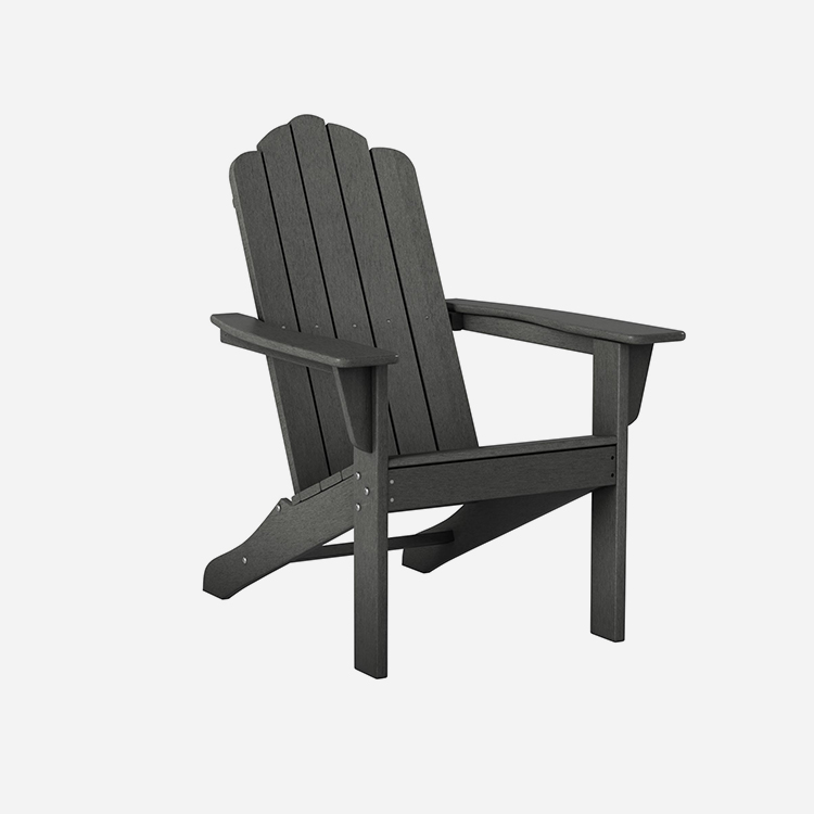 Silla Adirondack para patio de polietileno gris para exteriores