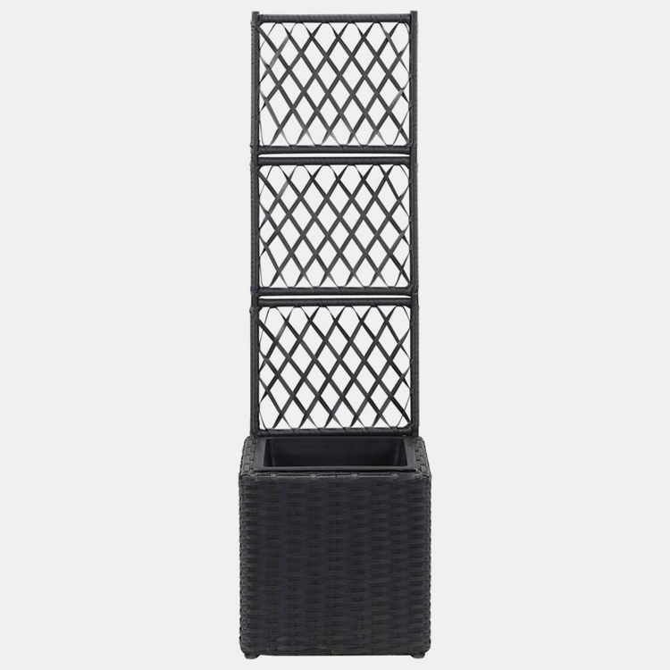Cama de jardín elevada con jardinera enrejada